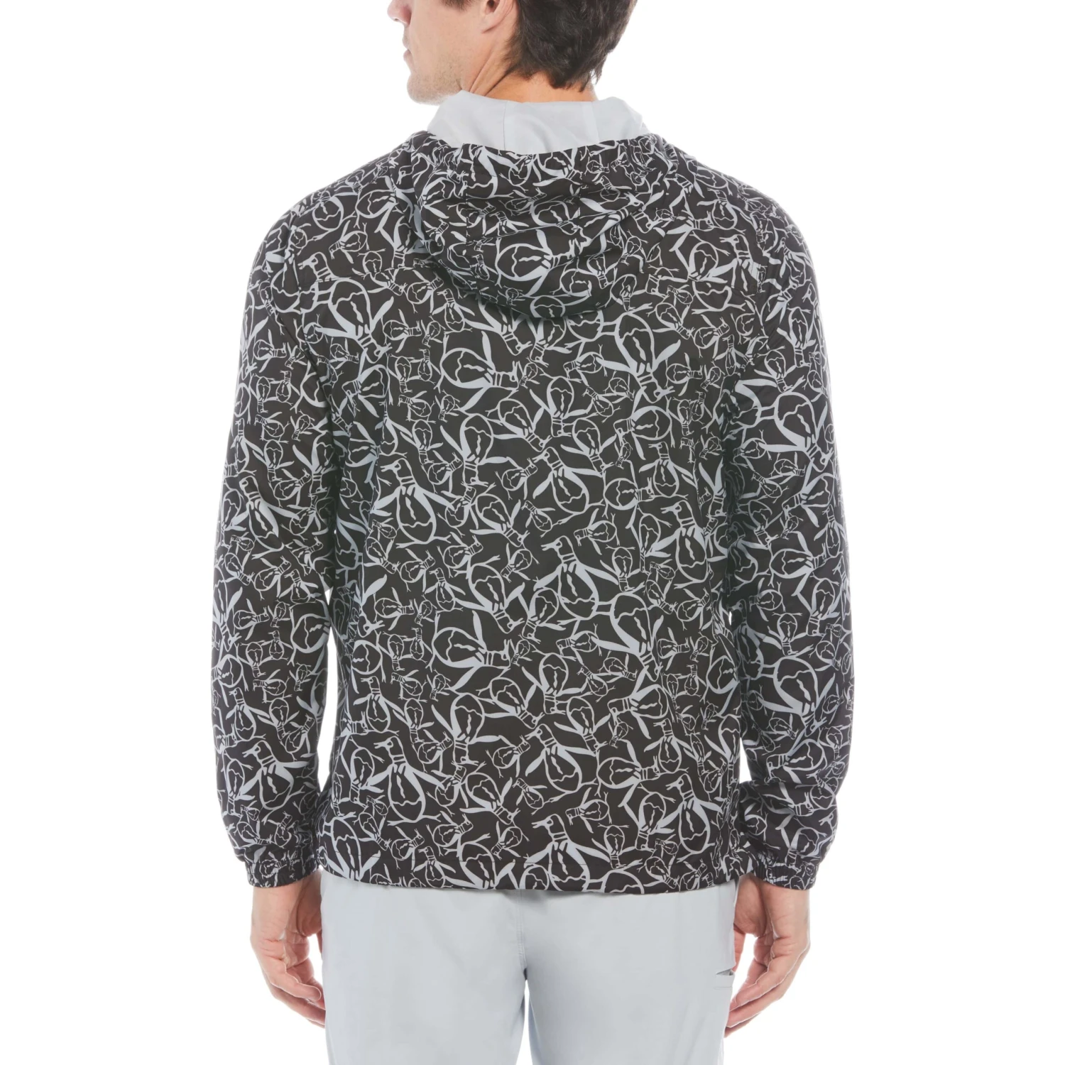 Original Penguin 1/4 Zip Penguin Print Golf Windbreaker Jacket 2 Original Penguin 1/4 Zip Penguin Print Golf Windbreaker Jacket - Image 2