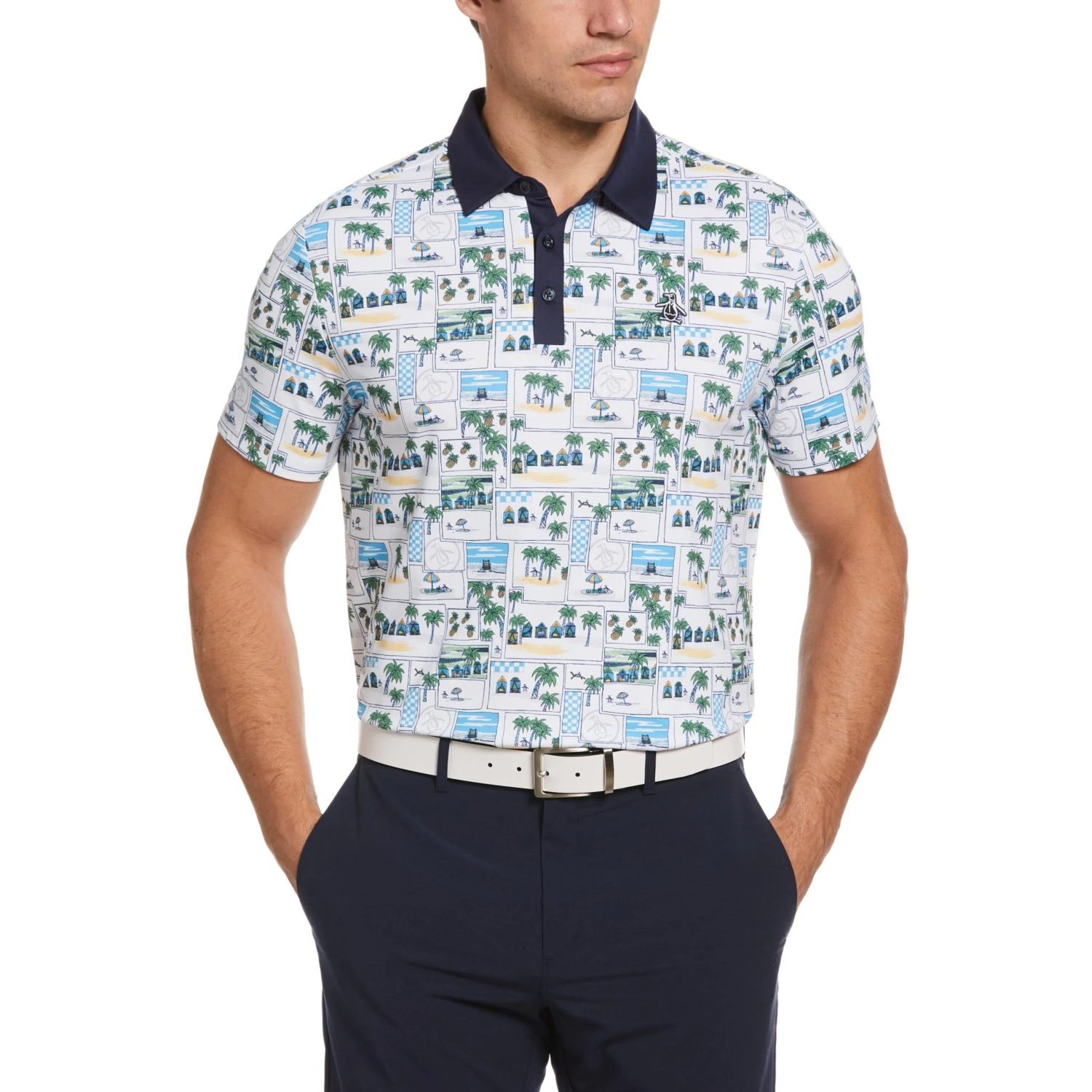 Original Penguin Beach Club Print Golf Polo 1 Original Penguin Beach Club Print Golf Polo