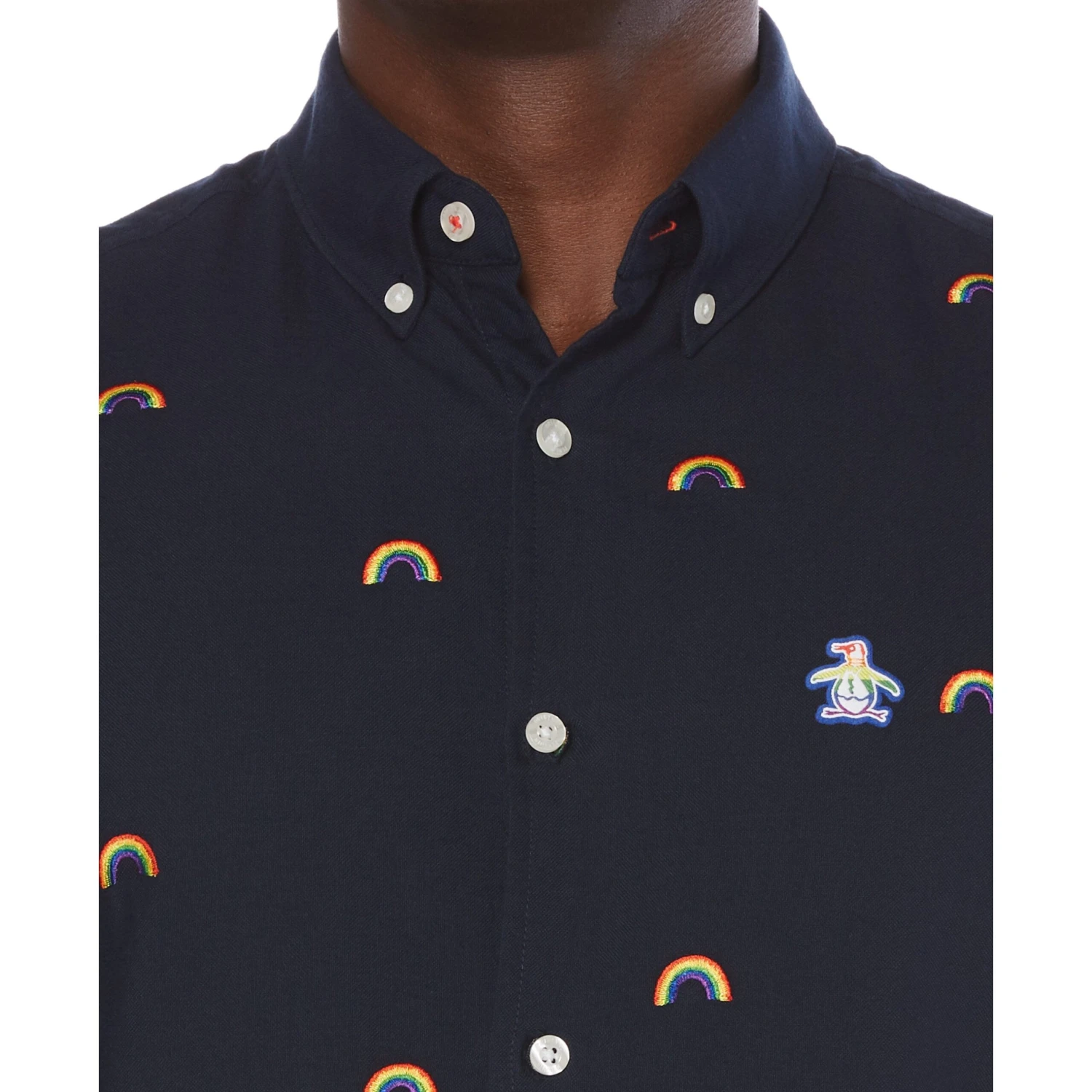 Original Penguin Big & Tall Pride Rainbow Print Shirt 3 Original Penguin Big & Tall Pride Rainbow Print Shirt - Image 3