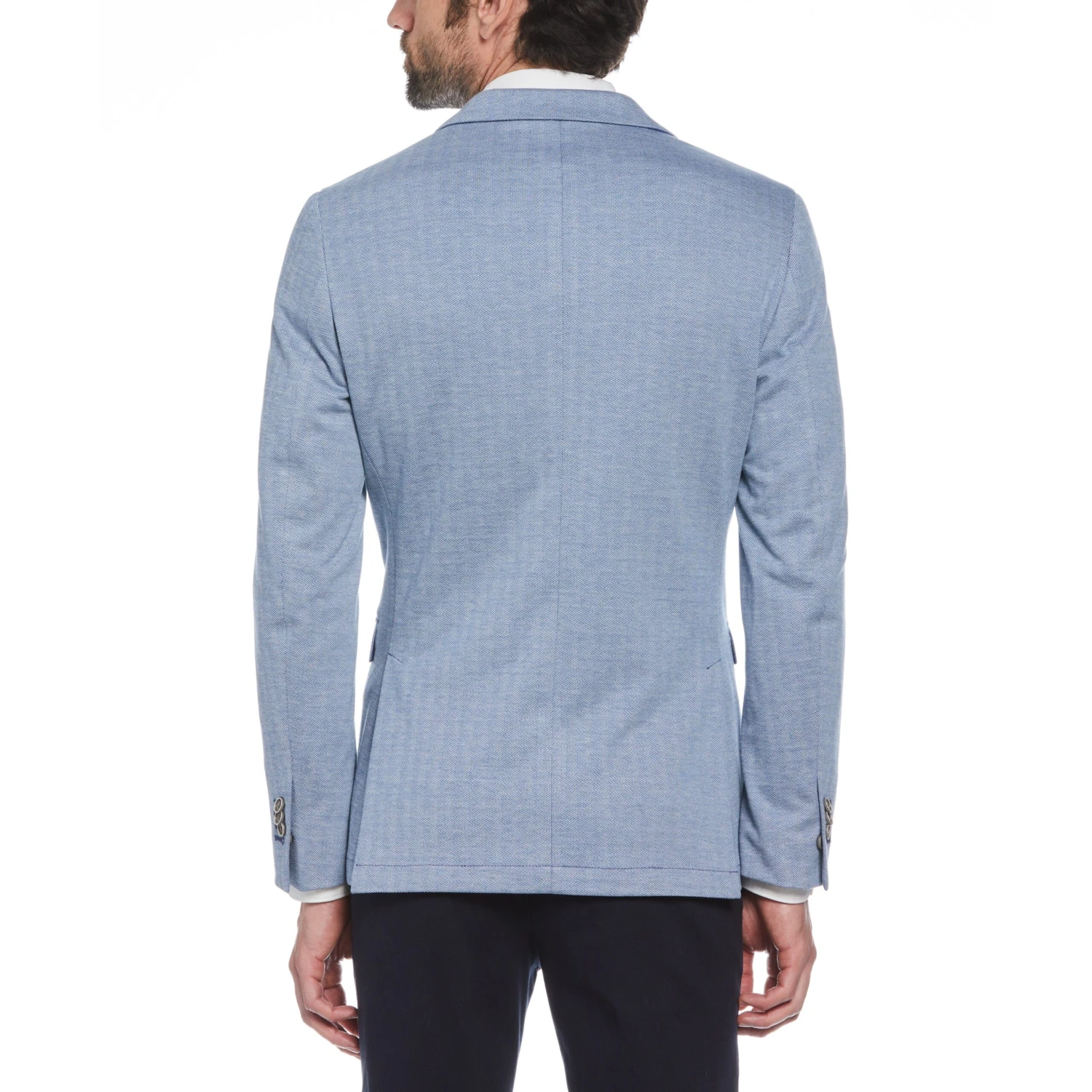 Original Penguin Blue Herringbone Knit Blazer 2 Original Penguin Blue Herringbone Knit Blazer - Image 2
