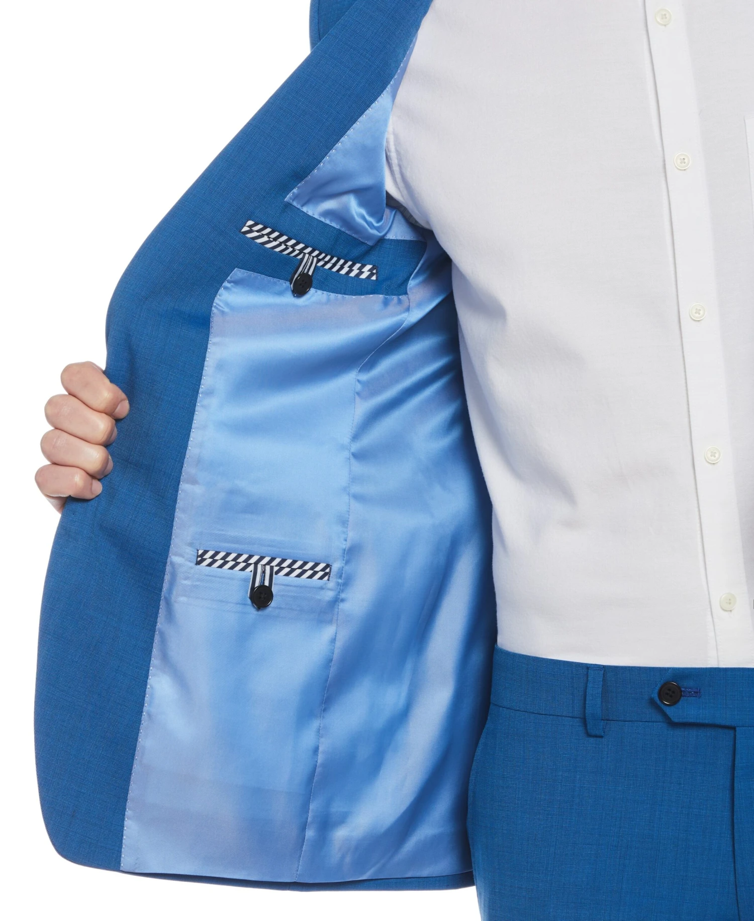 Original Penguin Blue Textured Wool Blend Two Piece Suit 7 Original Penguin Blue Textured Wool Blend Two Piece Suit - Image 7