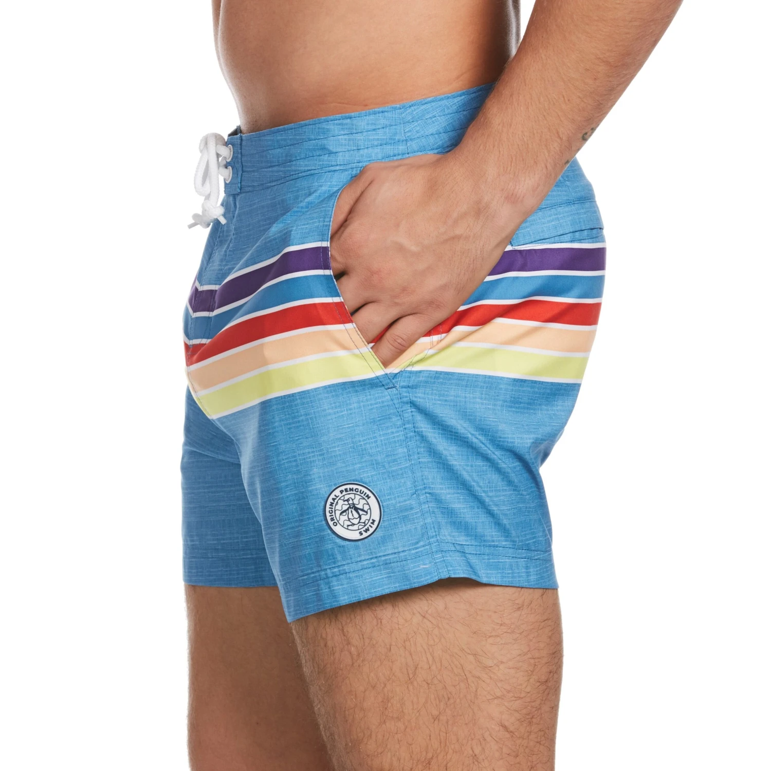 Original Penguin Engineered Stripe Box Swim Short 3 Original Penguin Engineered Stripe Box Swim Short - Image 3