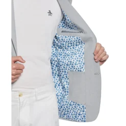 Original Penguin Green Plaid Linen Blend Chambray Jacket -Original Penguin Green Plaid Linen Blend Chambray Jacket Original Penguin 4 scaled