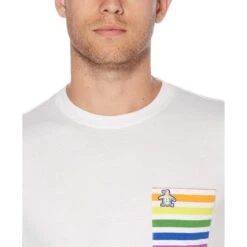 Original Penguin Pride Rainbow Stripe Pocket T-Shirt 5 Original Penguin Pride Rainbow Stripe Pocket T-Shirt -Original Penguin Pride Rainbow Stripe Pocket T Shirt Original Penguin 3