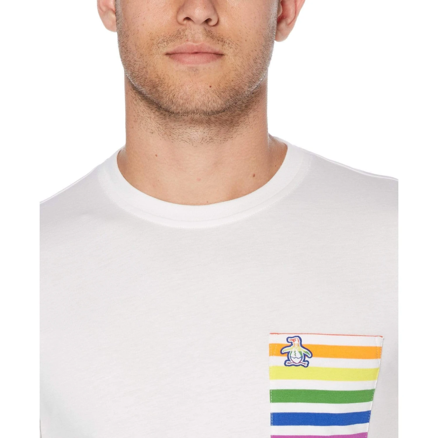 Original Penguin Pride Rainbow Stripe Pocket T-Shirt 3 Original Penguin Pride Rainbow Stripe Pocket T-Shirt - Image 3