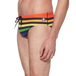 Original Penguin Pride Rainbow Stripe Swim Brief 5 Original Penguin Pride Rainbow Stripe Swim Brief -Original Penguin Pride Rainbow Stripe Swim Brief Original Penguin 3