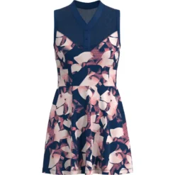 Original Penguin Women's Floral Print Tennis Dress With Mesh Yoke